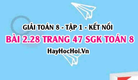 Giải bài 2.28 trang 47 Toán 8 Tập 1 SGK Kết nối tri thức